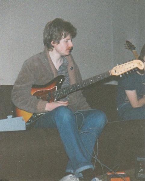 Woolly at Strawberry studios with Fender Electric 12 string.jpg - Strawberry Studios, 1980, with Fender electric 12-string [photo: Jill Wolstenholme]