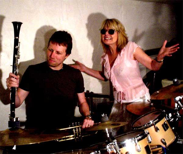 Mark Powell M.P. lays down a beat for songstress Chantal Lautrec